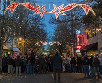 Santa Parade and Tree Lighting in Downtown McMinnville, Oregon